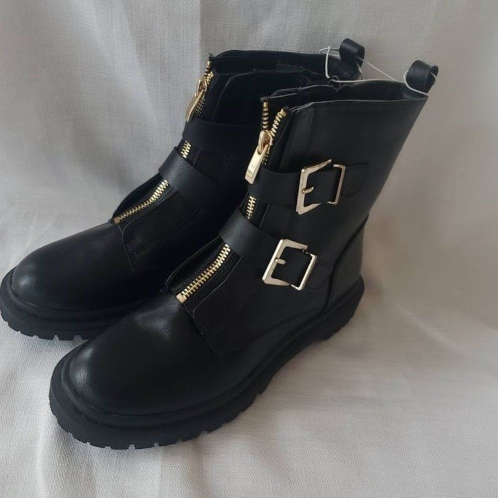 Universal Thread Double Buckle Combat Boots - Womens 6.5 -NEW - Picture 2 of 5
